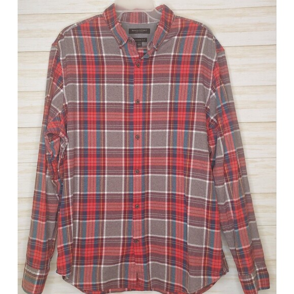 Banana Republic Other - Banana Republic Men's Shirt Luxe Flannel Camden Fit Size Large Long Sleeve
